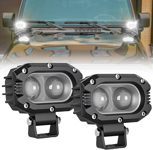 Nilight LED Pod Light 48W 4 Inch 2 PCS White Spot Beam Driving Lights IP67 Waterproof Auxiliary Offroad Lighting for Truck Tractor SUV ATV UTV Golf Cart Boat Motorcycle Dirt Bike