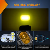 Nilight LED Pod Light 48W 4 Inch 2 PCS Yellow Spot Beam Driving Lights LED Pods IP67 Waterproof Auxiliary Offroad Lighting for Truck Tractor SUV ATV UTV Golf Cart Boat Motorcycle Dirt Bike, view 3