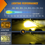 Nilight LED Pod Light 48W 4 Inch 2 PCS Yellow Spot Beam Driving Lights LED Pods IP67 Waterproof Auxiliary Offroad Lighting for Truck Tractor SUV ATV UTV Golf Cart Boat Motorcycle Dirt Bike, view 4
