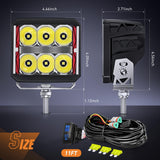 Nilight LED Pod Lights Heated Lens with Amber DRL 4 Inch 60 W Square Super Spot Light 16AWG Wiring Harness Kit for Offroad Driving Light Anti Freeze Function LED Work Lights for Truck UTV ATV SUV Jeep, view 2