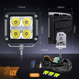Nilight LED Pod Lights with Amber DRL 3.2 Inch Square 20W 2510LM Super Spot Beam w/ 16AWG Wiring Harness Kit Auxiliary Offroad Driving Ditch Light for Truck UTV ATV SUV 4x4, view 2