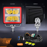 Nilight LED Pod Lights with Amber DRL 3 Inch 20 W Cube Driving Light 2200 LM Super Spot Light 16AWG Wiring Harness Kit Off Road LED Work Lights for Jeep Truck UTV 4x4 ATV Motorcycle, view 2