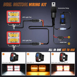 Nilight LED Pod Lights with Amber DRL 3 Inch 20 W Cube Driving Light 2200 LM Super Spot Light 16AWG Wiring Harness Kit Off Road LED Work Lights for Jeep Truck UTV 4x4 ATV Motorcycle, view 6