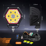 Nilight LED Pod Lights with Amber DRL 4 Inch 30 W Hexagon Offroad Driving 2600 LM Super Spot Light 16 AWG Wiring Harness Kit for LED Auxiliary Work Lights for Truck UTV ATV SUV 4x4, view 2