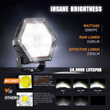 Nilight LED Pod Lights with Amber DRL 4 Inch 30 W Hexagon Offroad Driving 2600 LM Super Spot Light 16 AWG Wiring Harness Kit for LED Auxiliary Work Lights for Truck UTV ATV SUV 4x4, view 3