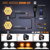 Nilight LED Pod Lights with Amber DRL 4 Inch 30 W Hexagon Offroad Driving 2600 LM Super Spot Light 16 AWG Wiring Harness Kit for LED Auxiliary Work Lights for Truck UTV ATV SUV 4x4, view 5