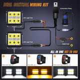 Nilight LED Pod Lights with Amber DRL 4 Inch 60 W Square 6487 LM Super Spot Light w/ 16 AWG Wiring Harness Kit for Auxiliary Offroad Driving LED Work Lights for Truck UTV ATV SUV 4x4 Jeep, view 4