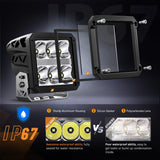 Nilight LED Pod Lights with Amber DRL 4 Inch 60 W Square 6487 LM Super Spot Light w/ 16 AWG Wiring Harness Kit for Auxiliary Offroad Driving LED Work Lights for Truck UTV ATV SUV 4x4 Jeep, view 5