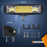Nilight LED Pods 2PCS 6 Inch 60W Flood Spot Beam Combo Light Bar Driving Fog Off Road Lighting 12V 24V for Trucks UTV ATV Marine Boat Golf Cart Trailer, view 2
