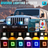 Nilight LED Pods 3 Inch 18W Cube Flood Offroad Work Light with RGB Halo Strip Multi Chasing Flash Strobe Mode APP & Remote Control IP67 Waterproof for Truck Pickup Golf Cart SUV ATV UTV 4x4 Van Camper, view 3
