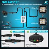 Nilight LED Pods 3 Inch 18W Cube Flood Offroad Work Light with RGB Halo Strip Multi Chasing Flash Strobe Mode APP & Remote Control IP67 Waterproof for Truck Pickup Golf Cart SUV ATV UTV 4x4 Van Camper, view 4