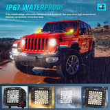 Nilight LED Pods 3 Inch 18W Cube Flood Offroad Work Light with RGB Halo Strip Multi Chasing Flash Strobe Mode APP & Remote Control IP67 Waterproof for Truck Pickup Golf Cart SUV ATV UTV 4x4 Van Camper, view 6