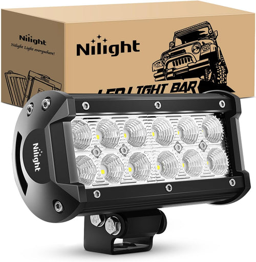 Nilight Led Pods 36w 6.5Inch 2800LM Flood Off Road Driving Fog Light Bar Work Lighting for Truck Tractor Pickup Boat SUV ATV UTV 4WD Car 4x4 Van Camper Motorcycle Dirt Bike Golf Cart 12V 24V