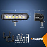 Nilight LED Pods 4PCS 18W 6Inch Flood Offroad Fog Light Bar Waterproof with 16AWG POD Lights Wiring Harness Kit for Boat SUV ATV 4WD Car Truck Golf Cart 12V 24V -4 Leads, view 2