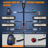 Nilight LED Pods 4PCS 18W 6Inch Flood Offroad Fog Light Bar Waterproof with 16AWG POD Lights Wiring Harness Kit for Boat SUV ATV 4WD Car Truck Golf Cart 12V 24V -4 Leads, view 6