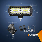 Nilight Led Pods 6.5 Inch 120W Flood Spot Combo Off Road Driving Fog Light Bar Work Lighting for Truck Tractor Pickup Boat SUV ATV UTV 4WD Car 4x4 Van Camper Motorcycle Dirt Bike Golf Cart 12V 24V, view 2