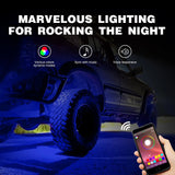 Nilight LED RGB Rock Lights Bluetooth Underglow Multicolor Neon (6 Pods), view 2