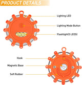 Nilight LED Road Flares Emergency Lights 6 Pack,9 Flash Models Roadside Safety Flashing Warning Light with Magnetic Base & Hook,Storage Bag(Batteries Not Included), view 3
