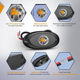 Nilight LED Rock Light 4PCS Amber Underglow Wheel Well Fender Pods Waterproof Exterior Underbody Roof Rack Side Lamps for 12V 24V Car Truck Pickups ATV UTV SUV Motorcycle Boat, view 3