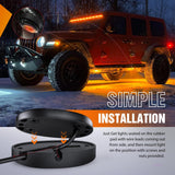 Nilight LED Rock Light 4PCS Amber Underglow Wheel Well Fender Pods Waterproof Exterior Underbody Roof Rack Side Lamps for 12V 24V Car Truck Pickups ATV UTV SUV Motorcycle Boat, view 6