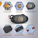 Nilight LED Rock Light 6PCS Amber Underglow Wheel Well Fender Pods Waterproof Exterior Underbody Roof Rack Side Lamps for 12V 24V Car Truck Pickups ATV UTV SUV Motorcycle Boat, view 3