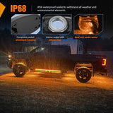 Nilight LED Rock Light 6PCS Amber Underglow Wheel Well Fender Pods Waterproof Exterior Underbody Roof Rack Side Lamps for 12V 24V Car Truck Pickups ATV UTV SUV Motorcycle Boat, view 5
