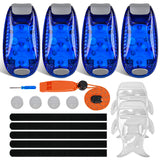 Nilight LED Safety Light 4PCS Blue Marine Navigation Bike Tail Lights Three Modes Waterproof Reflective Gear Clip On Flash Strobe Indicator Lamp for Night Boating Fishing, view 2
