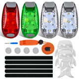 Nilight LED Safety Light 4PCS Red Green White Marine Navigation Bike Tail Lights Three Modes Waterproof Reflective Gear Clip On Flash Strobe Indicator Lamp for Night Boating Fishing Cycling Jogging, view 2