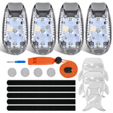 Nilight LED Safety Light 4PCS White Marine Navigation Bike Tail Lights Three Modes Waterproof Reflective Gear Clip On Flash Strobe Indicator Lamp for Night Boating Fishing Cycling Jogging, view 2