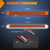 Nilight LED Tail Light 2PCS 17 Inch 40LED Amber Running Tail Turn Signals Lights w/Chrome Bezel Waterproof Surface Mount for 12V Towing Trailer Truck RV Camper Boat, view 2