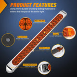 Nilight LED Tail Light 2PCS 17 Inch 40LED Amber Running Tail Turn Signals Lights w/Chrome Bezel Waterproof Surface Mount for 12V Towing Trailer Truck RV Camper Boat, view 4