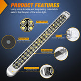 Nilight LED Tail Light 2PCS 17 Inch 40LED White Running Tail Reverse Back Up Lights w/Chrome Bezel Waterproof Surface Mount for 12V Towing Trailer Truck RV Camper Boat, view 4