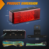 Nilight LED Trailer Light Kit 2 PCS Red Rectangular Stop Turn Tail License Lights 3.9 Inch Amber Side Marker Taillights 9 LEDs ID Bar For 12V RV Truck Marine Boat Snowmobile, view 3