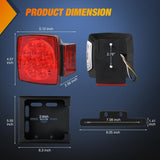 Nilight LED Trailer Light Kit 2 PCS Square Stop Turn Tail Side Marker Lights Steel Mounting Box License Plate Bracket Submersible IP68 For 12V Utility Boat Camper RV Truck, view 2