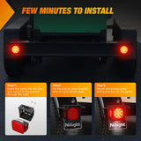 Nilight LED Trailer Light Kit 2 PCS Square Stop Turn Tail Side Marker Lights Steel Mounting Box License Plate Bracket Submersible IP68 For 12V Utility Boat Camper RV Truck, view 5