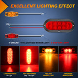 Nilight LED Trailer Light Kit 6 Inch Oval Stop Turn Tail Light Red Amber Side Marker Light Waterproof Surface Mount for 12V Utility Trailer Boat Camper RV Trucks Van Caravan, view 3