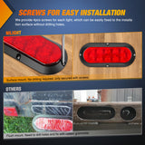 Nilight LED Trailer Light Kit 6 Inch Oval Stop Turn Tail Light Red Amber Side Marker Light Waterproof Surface Mount for 12V Utility Trailer Boat Camper RV Trucks Van Caravan, view 4