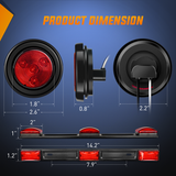 Nilight LED Trailer Light Kit 6 Inch Oval Stop Turn Taillight 2 Inches Round Red Amber Side Marker Lights 9 LED ID Bar for 12V RV Camper Caravan Truck Bus Boat, view 4