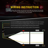 Nilight LED Trailer Light Kit Square Stop Turn Tail Light Red Amber Side Marker Light Third Brake ID Light Bar, view 6