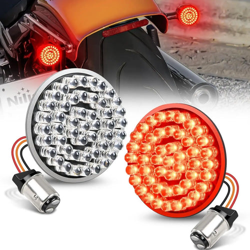 Nilight LED Turn Signal Rear Brake Running Lights 1157 Double Contacts Plug and Play For Harley Davidson Dyna Sportster Touring Street Glide Road Glide Road King Iron 883