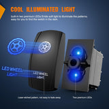 Nilight LED Wheel Light Rocker Switch Led Bar 5 Pin Laser On Off SPST Switches 20A/12V 10A/24V Blue with Jumper Wires Set for Cars Trucks Boats ATVs UTVs RVs, view 4