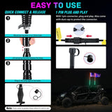 Nilight LED Whip Light 2 PCS 3FT COB RGB Lighted Antenna Whips with Spring Base Remote & App Control DIY Patterns Turn Brake Reverse Lights for Can-am Offroad ATV UTV RZR Polaris Dune Buggy Truck, view 5