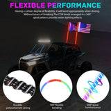 Nilight LED Whip Light 2 PCS 3FT COB RGB Lighted Antenna Whips with Spring Base Remote & App Control DIY Patterns Turn Brake Reverse Lights for Can-am Offroad ATV UTV RZR Polaris Dune Buggy Truck, view 6