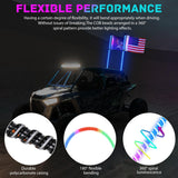 Nilight LED Whip Light 2 PCS 4FT COB RGB Lighted Antenna Whips with Spring Base Remote & App Control DIY Patterns Turn Brake Reverse Lights for Can-am Offroad ATV UTV RZR Polaris Dune Buggy Truck, view 5