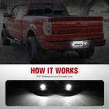 Nilight License Plate Light Compatible with 1990-2003 2004 2005 2006 2007 2008 2009 2010 2011 2012 2013 2014 Ford F150 1999-2016 F250 F350 F450 F550 Super Duty with Black housing 6000K White 2PCS Pack, view 4