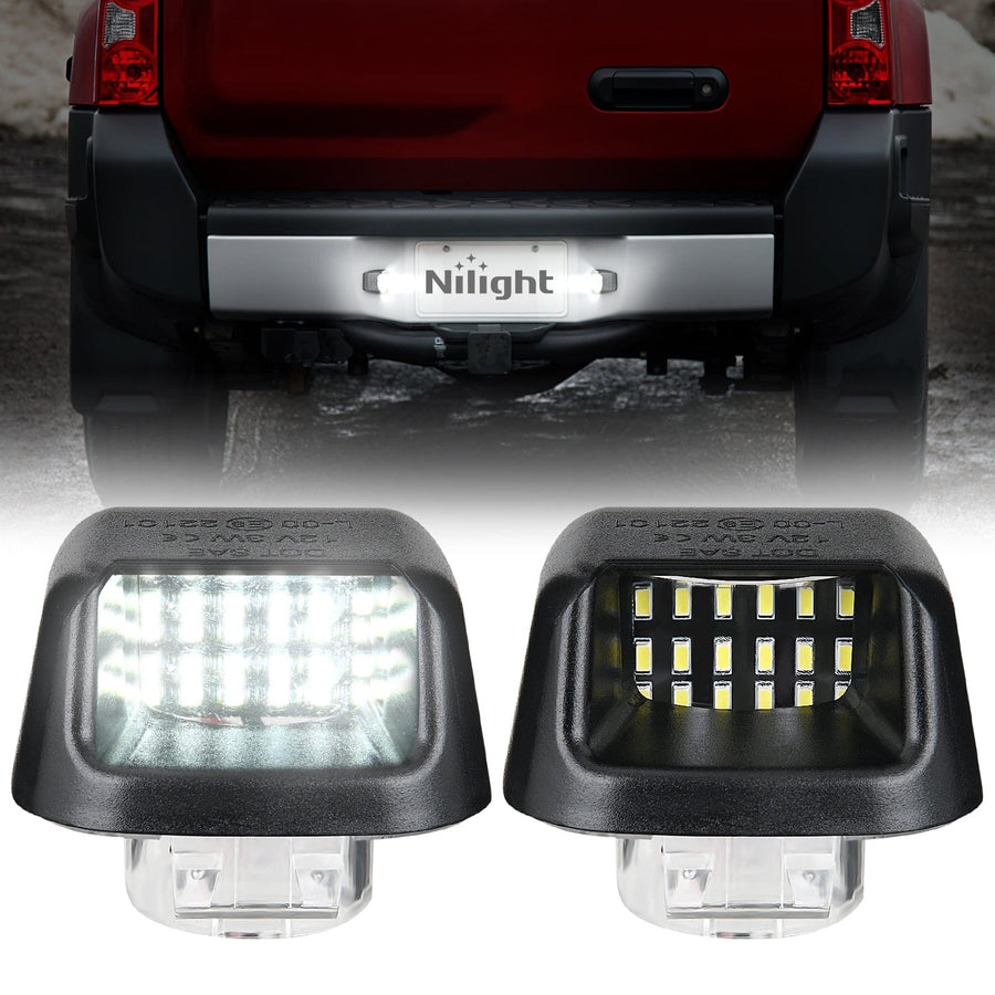 Nilight License Plate Light Compatible with 2007 2008 2009 2010 2011 2012 2013 2014 2015 2016 2017 2018 2019 2020 2021 Nissan Frontier Navara D40 2007-2015 Titan Armada Xterra Black Housing