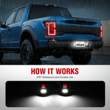 Nilight License Plate Lights Compatible with 1990-2003 2004 2005-2008 2009 2010 2011 2012 2013 2014 Ford F150 1999-2016 F250 F350 F450 F550 Super Duty with Red OLED Neon Tube 6000K White 2PCS Pack, view 5