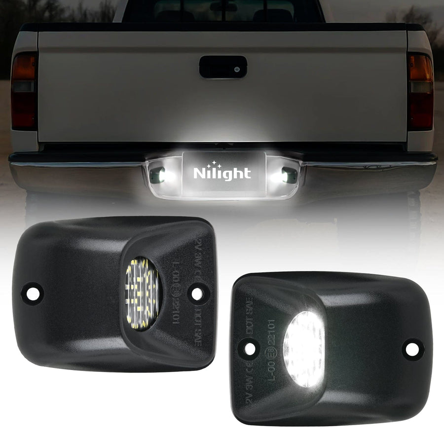Nilight License Plate Lights Compatible with 1995 1996 1997 1998 1999 2000 2001 2002 2003 2004 Toyota Tacoma Black Housing 6000K White 2PCS Pack