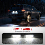 Nilight License Plate Lights Compatible with 1996 1997 1998 1999 2000 2001 2002 2003 2004 2005 2006 2007 2008 2009 2010 2011 2012 2013 2014-2022 Toyota 4Runner 6500K White Clear Lens 2PCS Pack, view 4