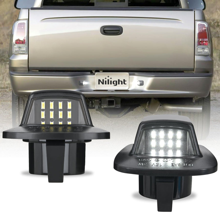 Nilight License Plate Lights Compatible with 1997 1998 1999 2010 2011 Dodge Dakota 2006 2007 2008 2009 Mitsubishi Raider with Black Housing 6000K White 2PCS Pack